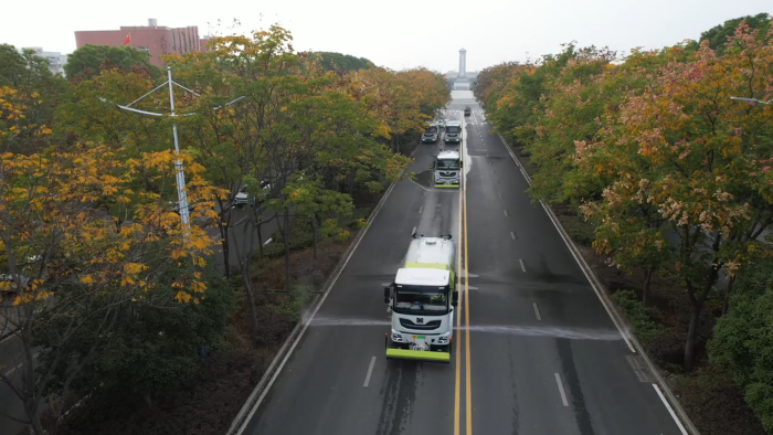 1+1＞2！徐工“洗掃清洗”黃金搭檔，還原美麗天門靚麗本色